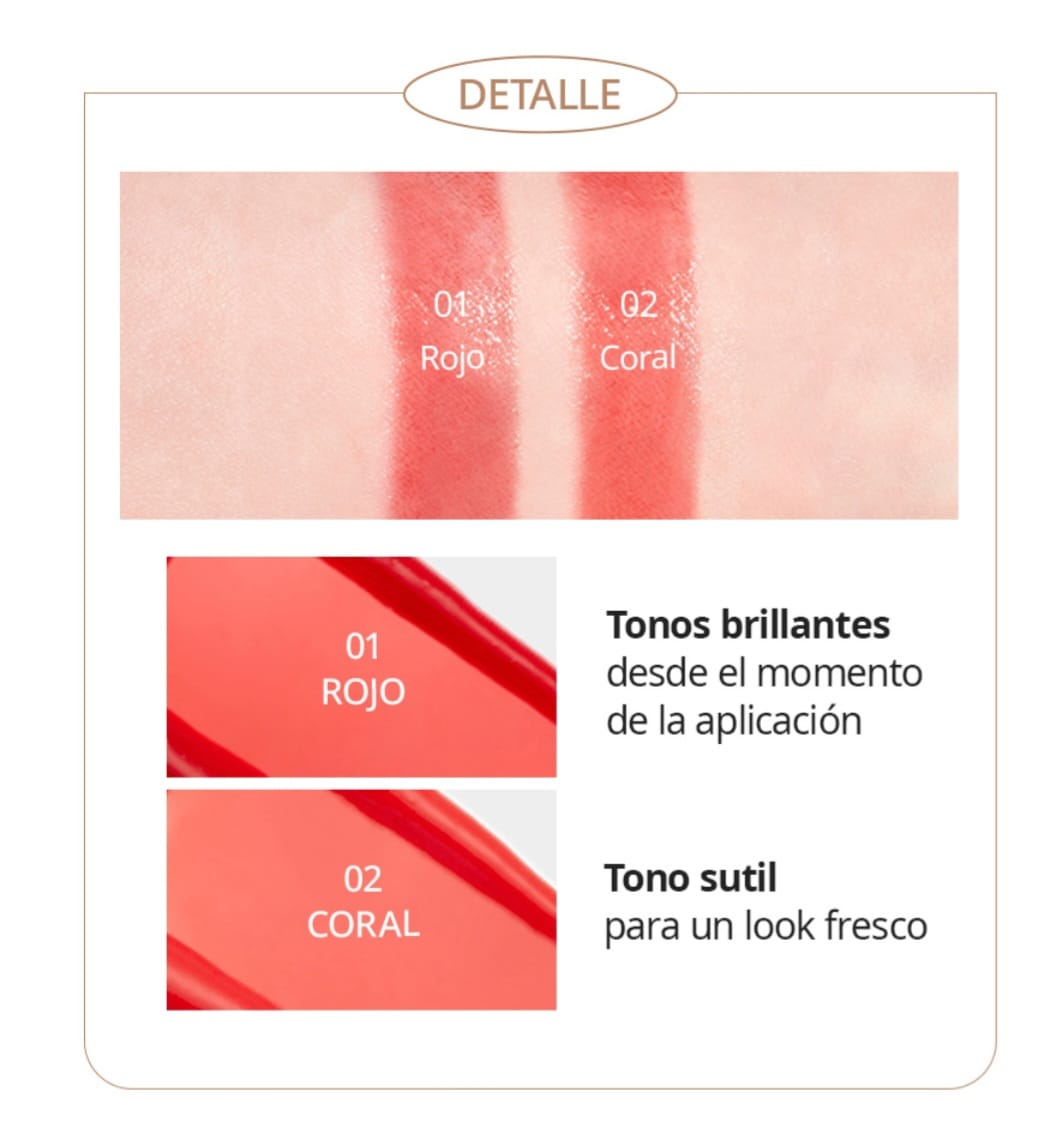 Pintalabios Lip Color Glow Rojo 02 Adelica